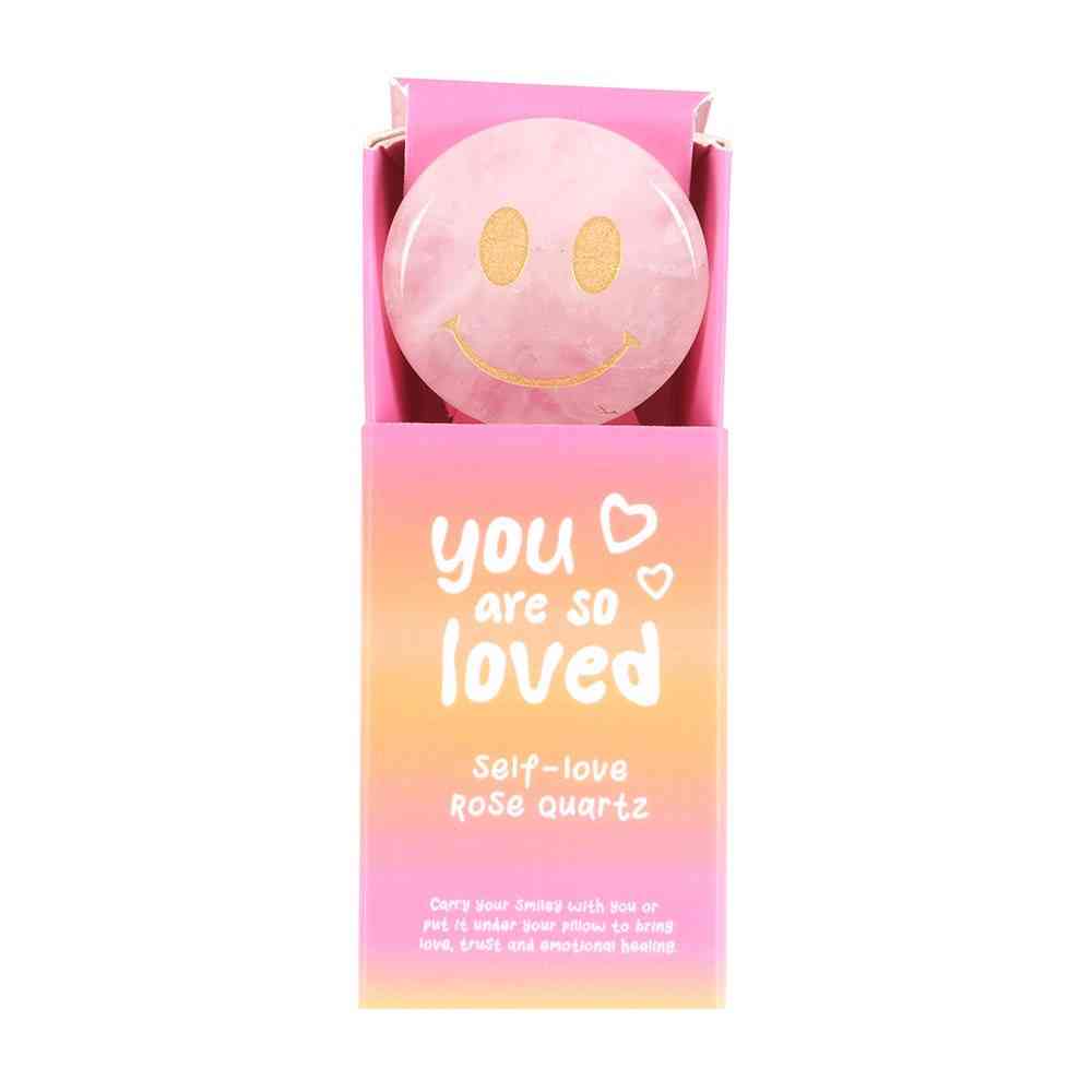 Something Different - You Are Loved Rose Quartz Happy Face Kristall - Rosa